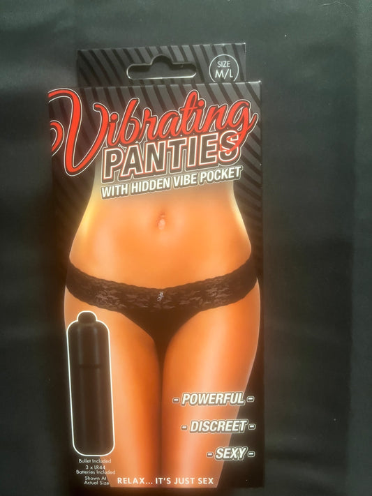 Vibrating Panties with Hidden Vibe Pocket Black