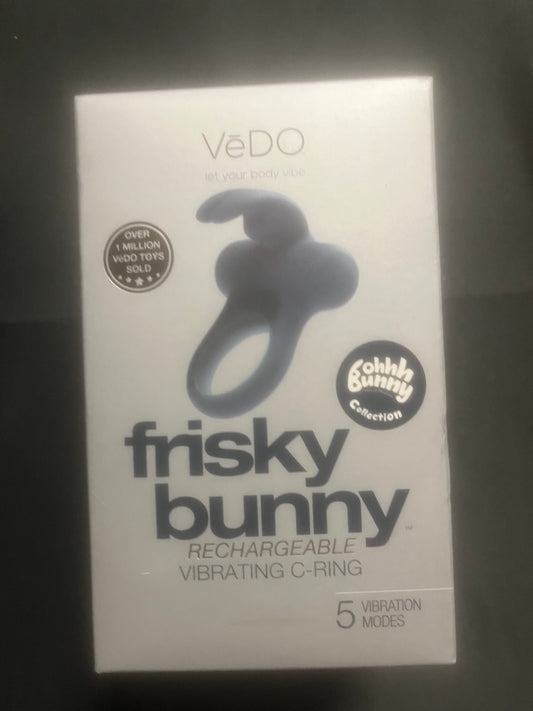 VeDO Frisky Bunny Vibrating Ring in Black Pearl