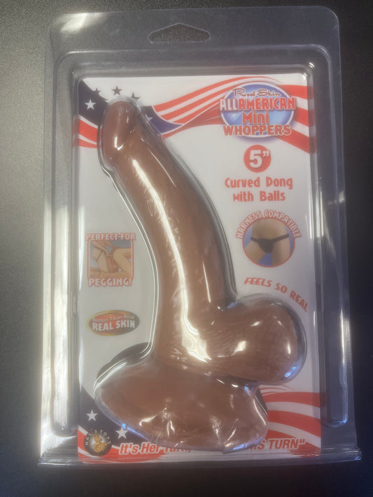 Real Skin Mini Whoppers 5 Inch Curved Dildo