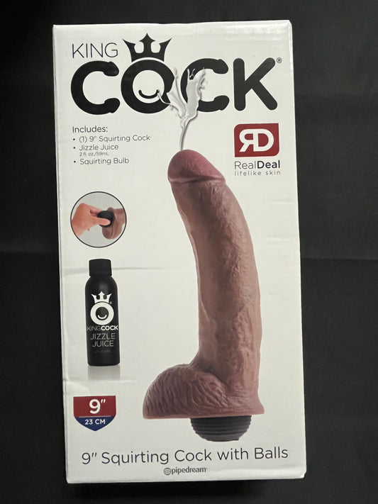King Cock 9 Inch Squirting Cock with Balls