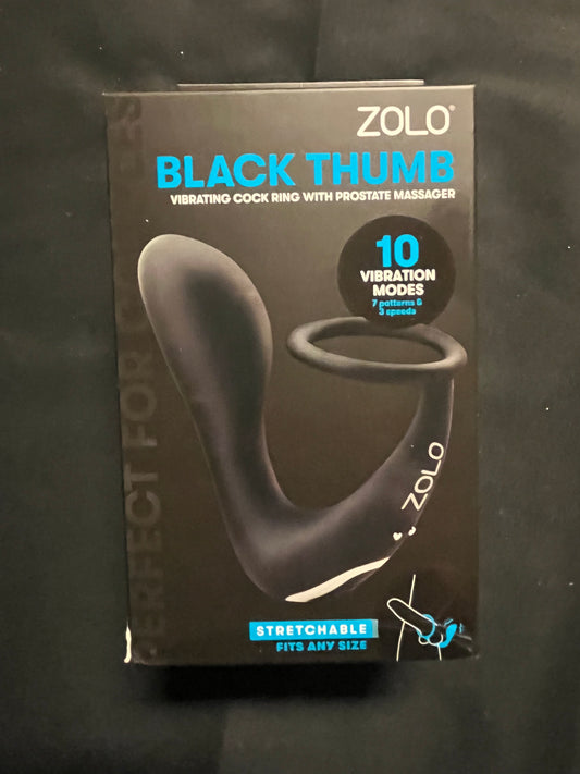 Zolo Black Thumb Cock Ring & Prostate Massager