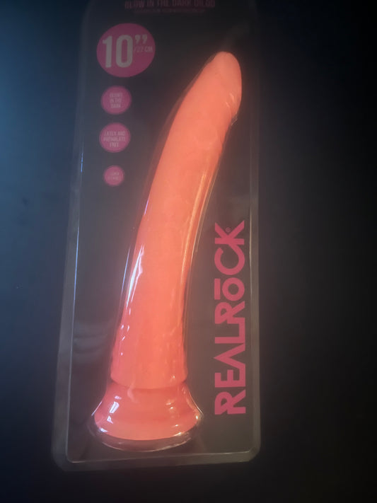 Real Rock 10" Glow in the Dark Dildo with Suction Cup
