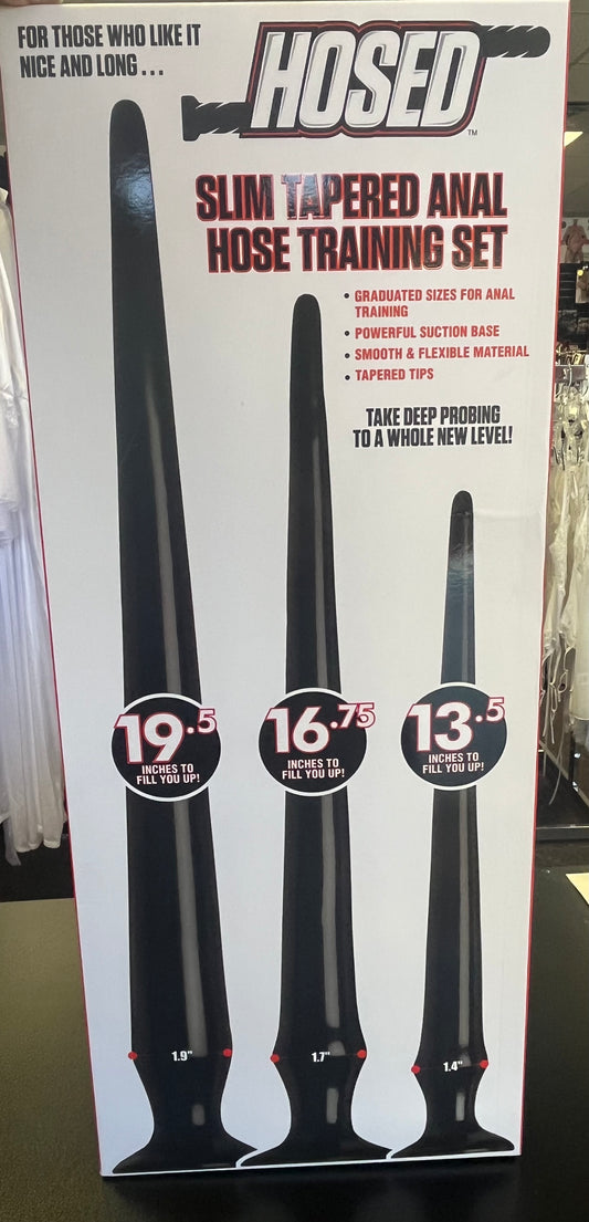 Hosed Slim Tapered Anal Training Set with Suction Cup Bases